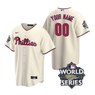 Youth Philadelphia Phillies Custom 2022 World Series Cream Stitched Jersey