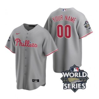 Youth Philadelphia Phillies Custom 2022 World Series Gray Stitched Jersey