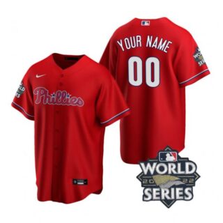 Youth Philadelphia Phillies Custom 2022 World Series Red Stitched Jersey