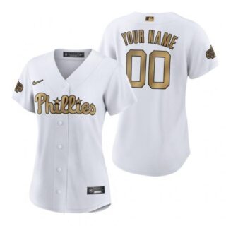 Women's Custom Philadelphia Phillies 2022 MLB All-Star Game White Stitched Jersey