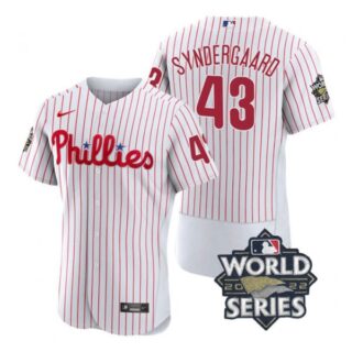 Men's Philadelphia Phillies Noah Syndergaard 2022 World Series Stitched Jersey White