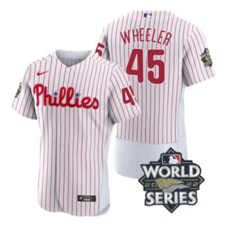 Men's Philadelphia Phillies Zack Wheeler 2022 World Series Stitched Jersey White