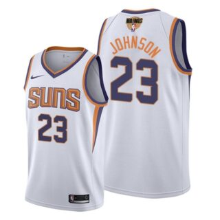 Men's #23 Cameron Johnson Phoenix Suns 2021 NBA Finals Jersey White Association