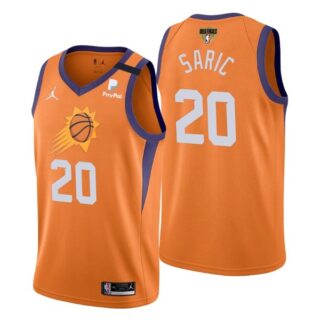 Men's #20 Dario Saric Phoenix Suns 2021 NBA Finals Jersey Statement Orange