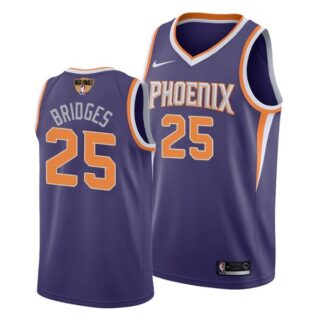 Men's #25 Mikal Bridges Phoenix Suns 2021 NBA Finals Jersey Purple Icon Editon