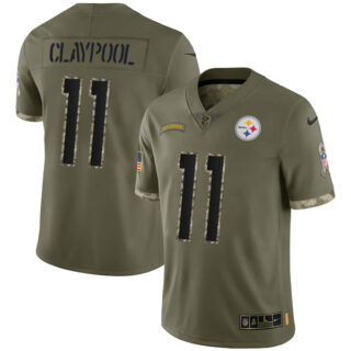 Youth Chase Claypool Pittsburgh Steelers Olive 2022 Salute To Service Jersey Stitched