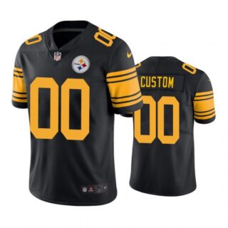 Men's Custom Pittsburgh Steelers Black Color Rush Limited Jersey Stitched