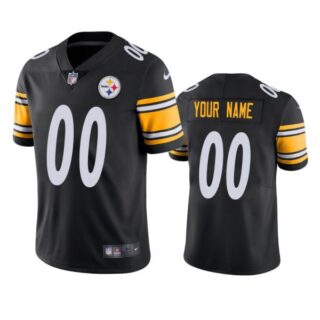 Men's Custom Pittsburgh Steelers Vapor Limited Jersey Stitched Black