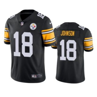 Men's #18 Diontae Johnson Pittsburgh Steelers Vapor Limited Jersey Stitched Black