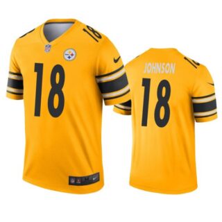 Men's #18 Diontae Johnson Pittsburgh Steelers Vapor Limited Jersey Stitched Yellow