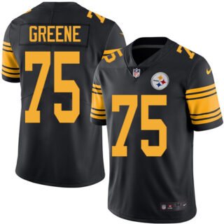 Men's #75 Joe Greene Pittsburgh Steelers Black Color Rush Limited Jersey Stitched