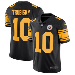 Men's Pittsburgh Steelers Mitchell Trubisky Black Color Rush Stitched Jersey