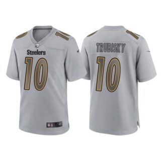 Men's Pittsburgh Steelers Mitchell Trubisky Gray Atmosphere Fashion Stitched Jersey