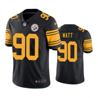 Men's #90 T.J. Watt Pittsburgh Steelers Black Color Rush Limited Jersey Stitched