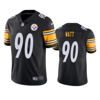 Men's #90 T.J. Watt Pittsburgh Steelers Vapor Limited Jersey Stitched Black