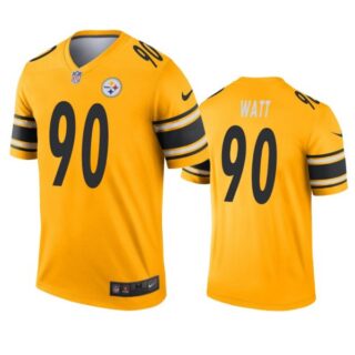 Men's #90 T.J. Watt Pittsburgh Steelers Vapor Limited Jersey Stitched Yellow