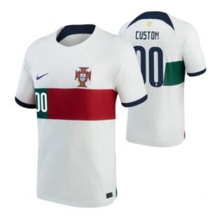 Men's Custom Portugal National Team White Away Soccer Jersey 2022-23