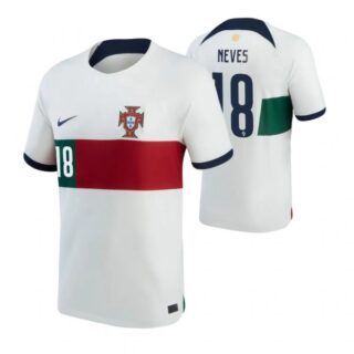 Men's Ruben Neves Portugal National Team White Away Soccer Jersey 2022-23