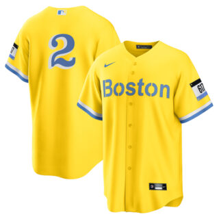 Men's Boston Red Sox #2 Xander Bogaerts Jersey Cool Base Yellow