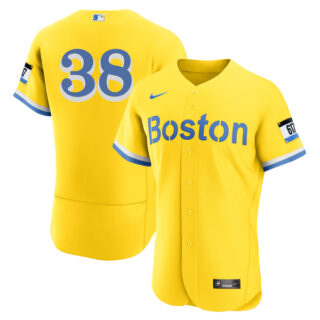 Men's Boston Red Sox #38 Josh Taylor Jersey Flex Base Yellow