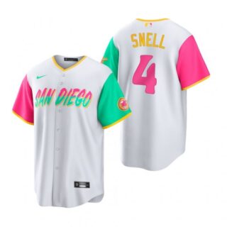 Men's Cool Base San Diego Padres Blake Snell White City Connect Stitched Jersey