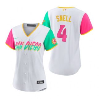Women's San Diego Padres Blake Snell White City Connect Stitched Jersey