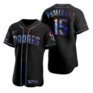 Men's #15 Drew Pomeranz San Diego Padres Black Holographic Jersey Black Holographic