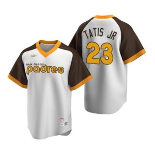 Men's #23 Fernando Tatis Jr. San Diego Padres Cool Base Jersey White Cooperstown