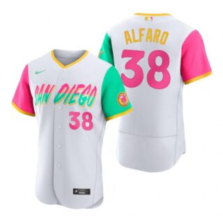 Men's Flex Base San Diego Padres Jorge Alfaro White City Connect Stitched Jersey