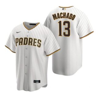 Men's #13 Manny Machado San Diego Padres Cool Base Jersey White