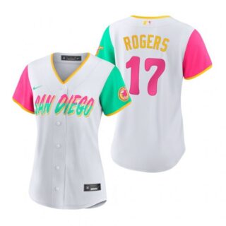 Women's San Diego Padres Taylor Rogers White City Connect Stitched Jersey