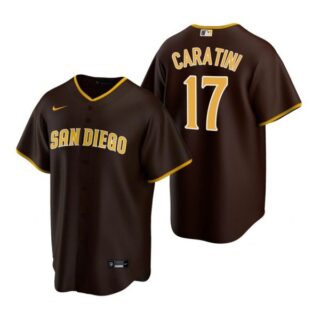Men's #17 Victor Caratini San Diego Padres Cool Base Jersey Brown