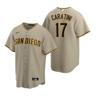 Men's #17 Victor Caratini San Diego Padres Cool Base Jersey Sand Brown
