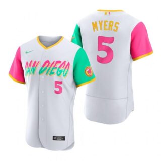 Men's Flex Base San Diego Padres Wil Myers White City Connect Stitched Jersey
