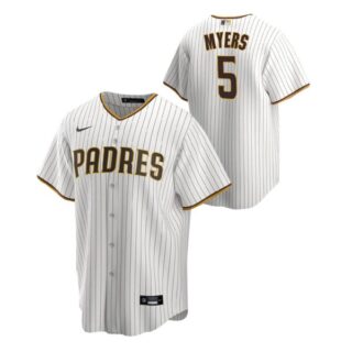 Men's #5 Wil Myers San Diego Padres Cool Base Jersey White