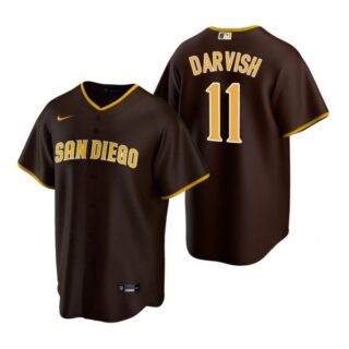 Men's #11 Yu Darvish San Diego Padres Cool Base Jersey Brown