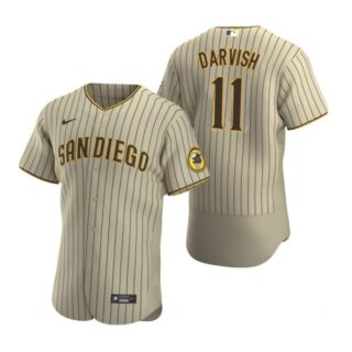 Men's #11 Yu Darvish San Diego Padres Flex Base Jersey Sand Brown