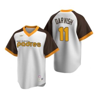 Men's #11 Yu Darvish San Diego Padres Cool Base Jersey White Cooperstown