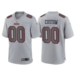 Men's San Francisco 49ers Custom Gray Atmosphere Fashion Stitched Jersey