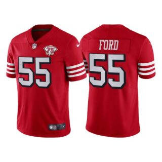 Men's San Francisco 49ers Dee Ford 75th Anniversary Throwback Limited Jersey Stitched Scarlet