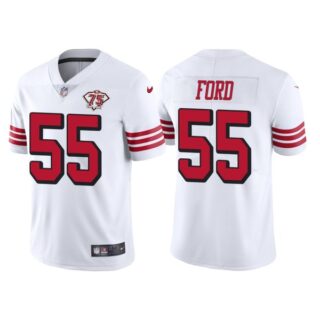 Men's San Francisco 49ers Dee Ford 75th Anniversary Throwback Limited Jersey Stitched White