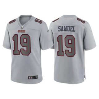 Men's San Francisco 49ers Deebo Samuel Gray Atmosphere Fashion Stitched Jersey