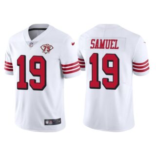 Men's San Francisco 49ers Deebo Samuel 75th Anniversary Throwback Limited Jersey Stitched White