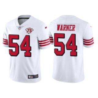 Men's San Francisco 49ers Fred Warner 75th Anniversary Throwback Limited Jersey Stitched White