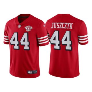 Men's San Francisco 49ers Kyle Juszczyk 75th Anniversary Throwback Limited Jersey Stitched Scarlet