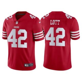Men's San Francisco 49ers Ronnie Lott 2022 Vapor Limited Stitched Jersey Scarlet