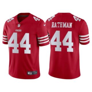 Men's San Francisco 49ers Tom Rathman 2022 Vapor Limited Stitched Jersey Scarlet