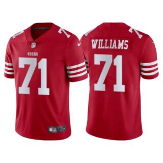 Men's San Francisco 49ers Trent Williams 2022 Vapor Limited Stitched Jersey Scarlet