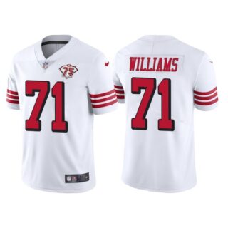 Men's San Francisco 49ers Trent Williams 75th Anniversary Throwback Limited Jersey Stitched White