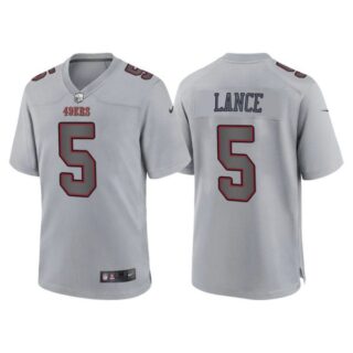 Men's San Francisco 49ers Trey Lance Gray Atmosphere Fashion Stitched Jersey
